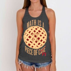 Math Is A Piece Of Cake Pi Day Women's Knotted Racerback Tank