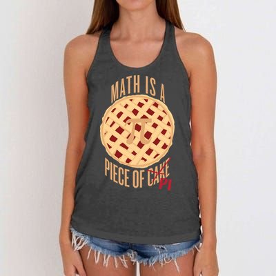 Math Is A Piece Of Cake Pi Day Women's Knotted Racerback Tank