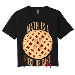 Math Is A Piece Of Cake Pi Day Women's Crop Top Tee