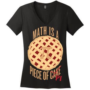 Math Is A Piece Of Cake Pi Day Women's V-Neck T-Shirt