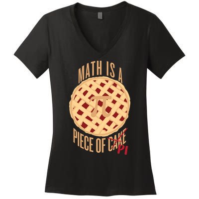 Math Is A Piece Of Cake Pi Day Women's V-Neck T-Shirt