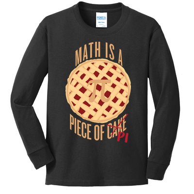 Math Is A Piece Of Cake Pi Day Kids Long Sleeve Shirt
