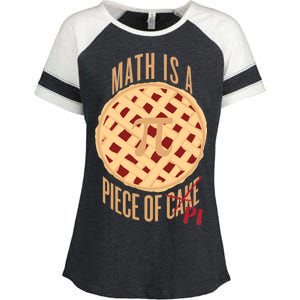 Math Is A Piece Of Cake Pi Day Enza Ladies Jersey Colorblock Tee