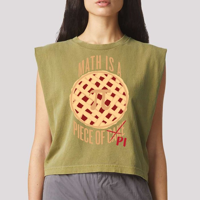 Math Is A Piece Of Cake Pi Day Garment-Dyed Women's Muscle Tee