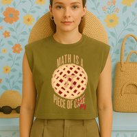 Math Is A Piece Of Cake Pi Day Garment-Dyed Women's Muscle Tee