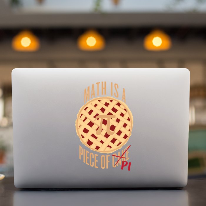 Math Is A Piece Of Cake Pi Day Permanent Decal Sticker