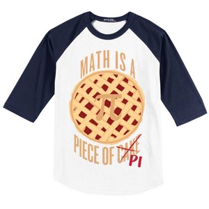 Math Is A Piece Of Cake Pi Day Baseball Sleeve Shirt