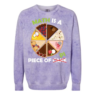 Math Is A Piece Of Pi Colorblast Crewneck Sweatshirt