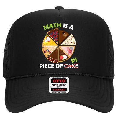 Math Is A Piece Of Pi High Crown Mesh Back Trucker Hat