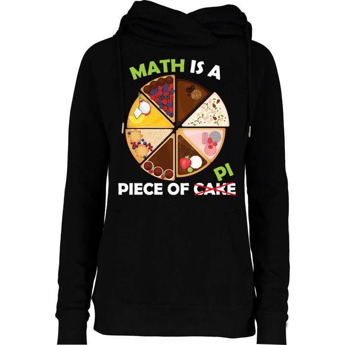 Math Is A Piece Of Pi Womens Funnel Neck Pullover Hood