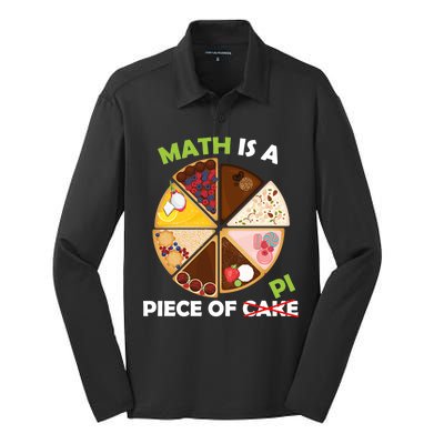 Math Is A Piece Of Pi Silk Touch Performance Long Sleeve Polo