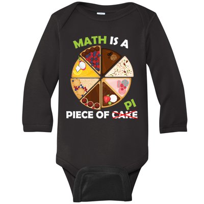 Math Is A Piece Of Pi Baby Long Sleeve Bodysuit