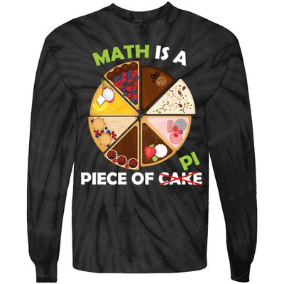 Math Is A Piece Of Pi Tie-Dye Long Sleeve Shirt