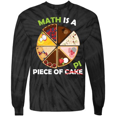 Math Is A Piece Of Pi Tie-Dye Long Sleeve Shirt