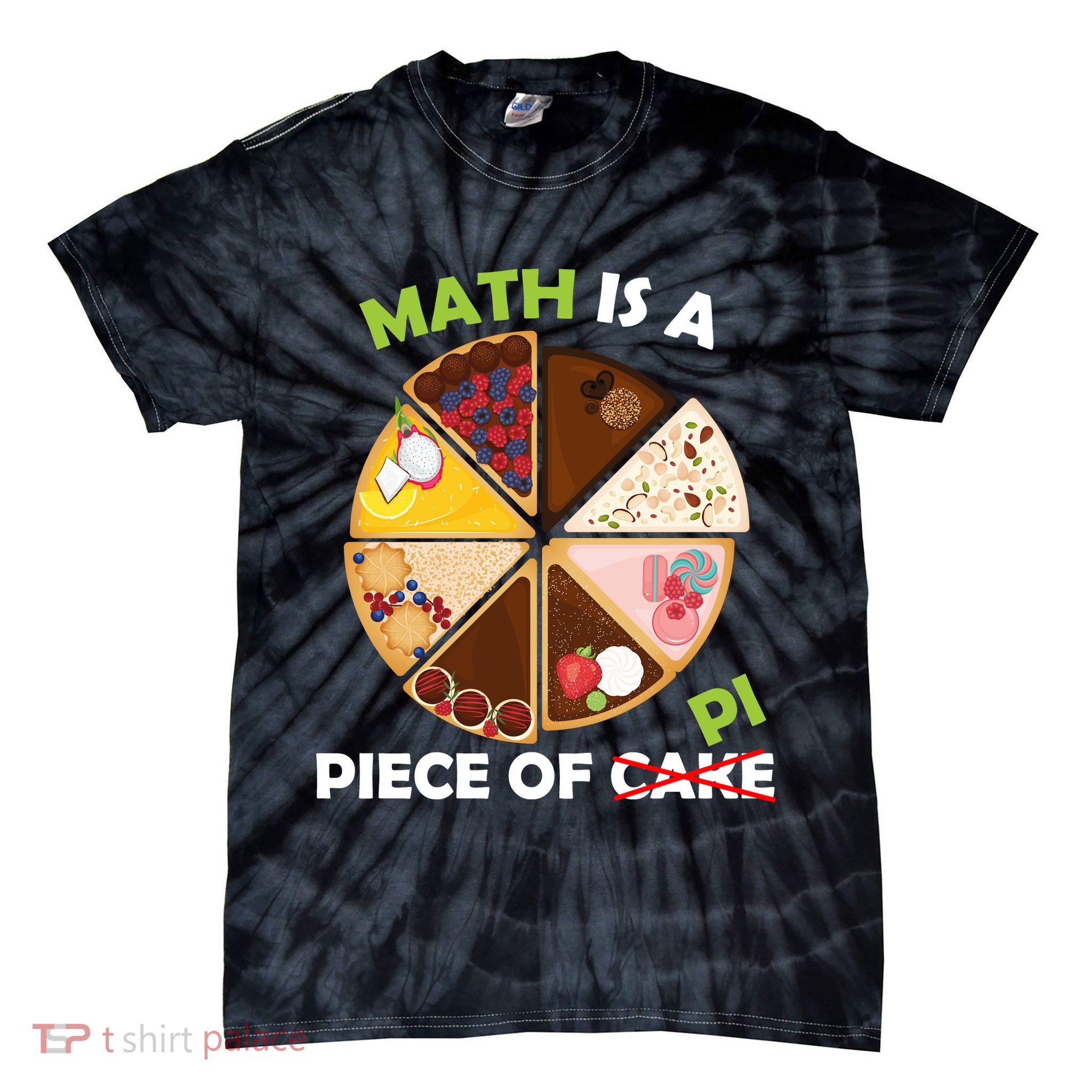 Math Is A Piece Of Pi Tie-Dye T-Shirt