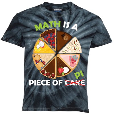 Math Is A Piece Of Pi Kids Tie-Dye T-Shirt