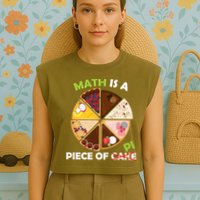 Math Is A Piece Of Pi Garment-Dyed Women's Muscle Tee