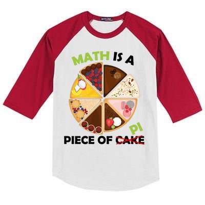 Math Is A Piece Of Pi Kids Colorblock Raglan Jersey