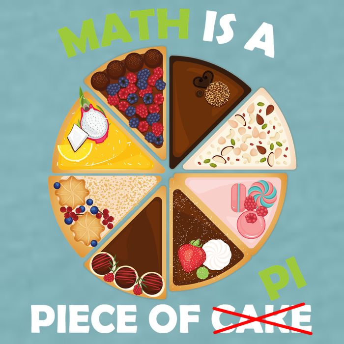 Math Is A Piece Of Pi Sueded Cloud Jersey T-Shirt