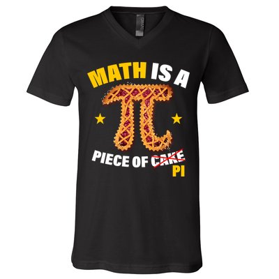 Math is a piece of pi Humor V-Neck T-Shirt