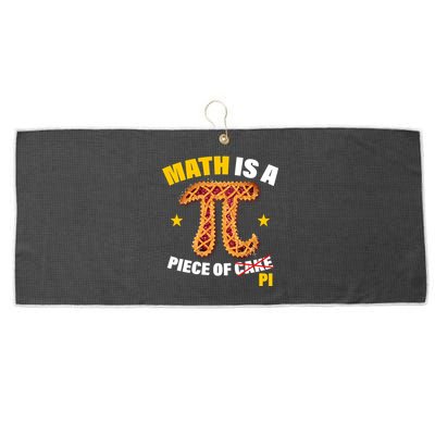 Math is a piece of pi Humor Large Microfiber Waffle Golf Towel