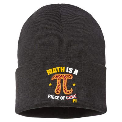 Math is a piece of pi Humor Sustainable Knit Beanie