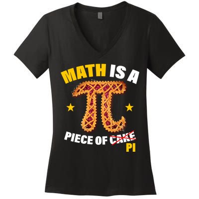 Math is a piece of pi Humor Women's V-Neck T-Shirt