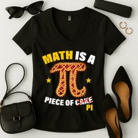 Math is a piece of pi Humor Women's V-Neck T-Shirt