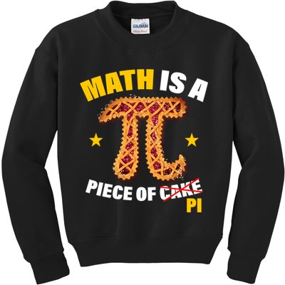 Math is a piece of pi Humor Kids Sweatshirt