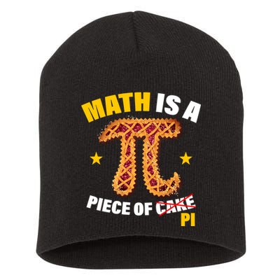 Math is a piece of pi Humor Short Acrylic Beanie