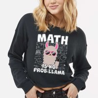 Math Is No Prob-llama Cropped Pullover Crew