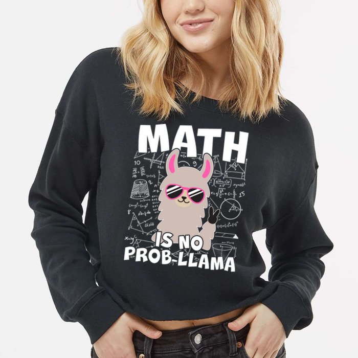 Math Is No Prob-llama Cropped Pullover Crew