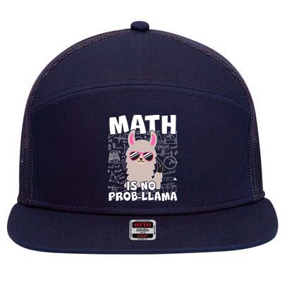 Math Is No Prob-llama 7 Panel Mesh Trucker Snapback Hat