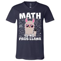 Math Is No Prob-llama V-Neck T-Shirt