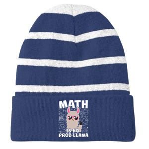 Math Is No Prob-llama Striped Beanie with Solid Band