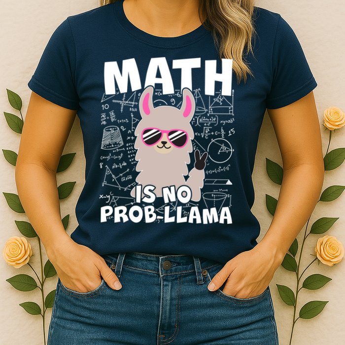 Math Is No Prob-llama Womens T-Shirt