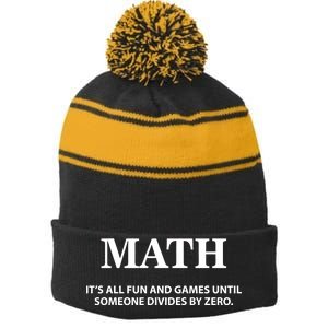 Math It's All Fun And Games Stripe Pom Pom Beanie