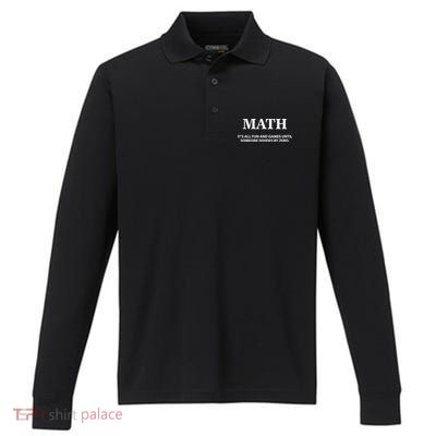 Math It's All Fun And Games Performance Long Sleeve Polo