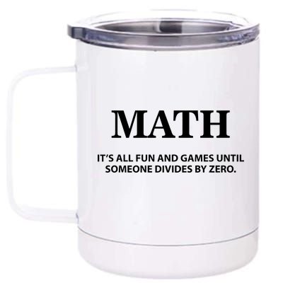 Math It's All Fun And Games 12 oz Stainless Steel Tumbler Cup