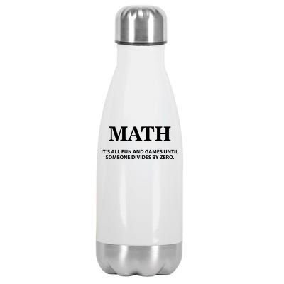 Math It's All Fun And Games Stainless Steel Insulated Water Bottle