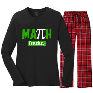 Math Teacher Pi Logo Women's Long Sleeve Flannel Pajama Set 