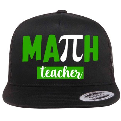 Math Teacher Pi Logo Flat Bill Trucker Hat