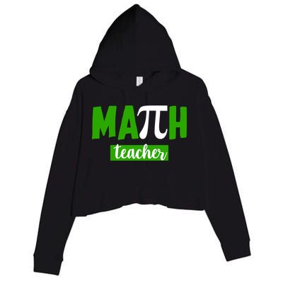 Math Teacher Pi Logo Crop Fleece Hoodie