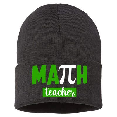 Math Teacher Pi Logo Sustainable Knit Beanie