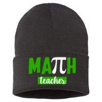 Math Teacher Pi Logo Sustainable Knit Beanie