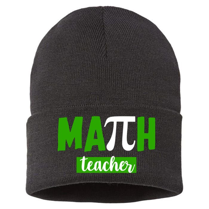 Math Teacher Pi Logo Sustainable Knit Beanie