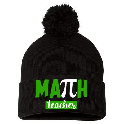 Math Teacher Pi Logo Pom Pom 12in Knit Beanie