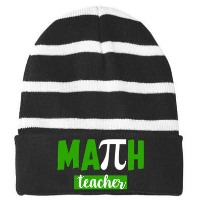 Math Teacher Pi Logo Striped Beanie with Solid Band