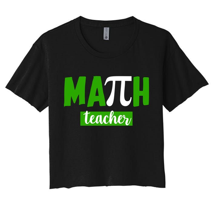 Math Teacher Pi Logo Women's Crop Top Tee