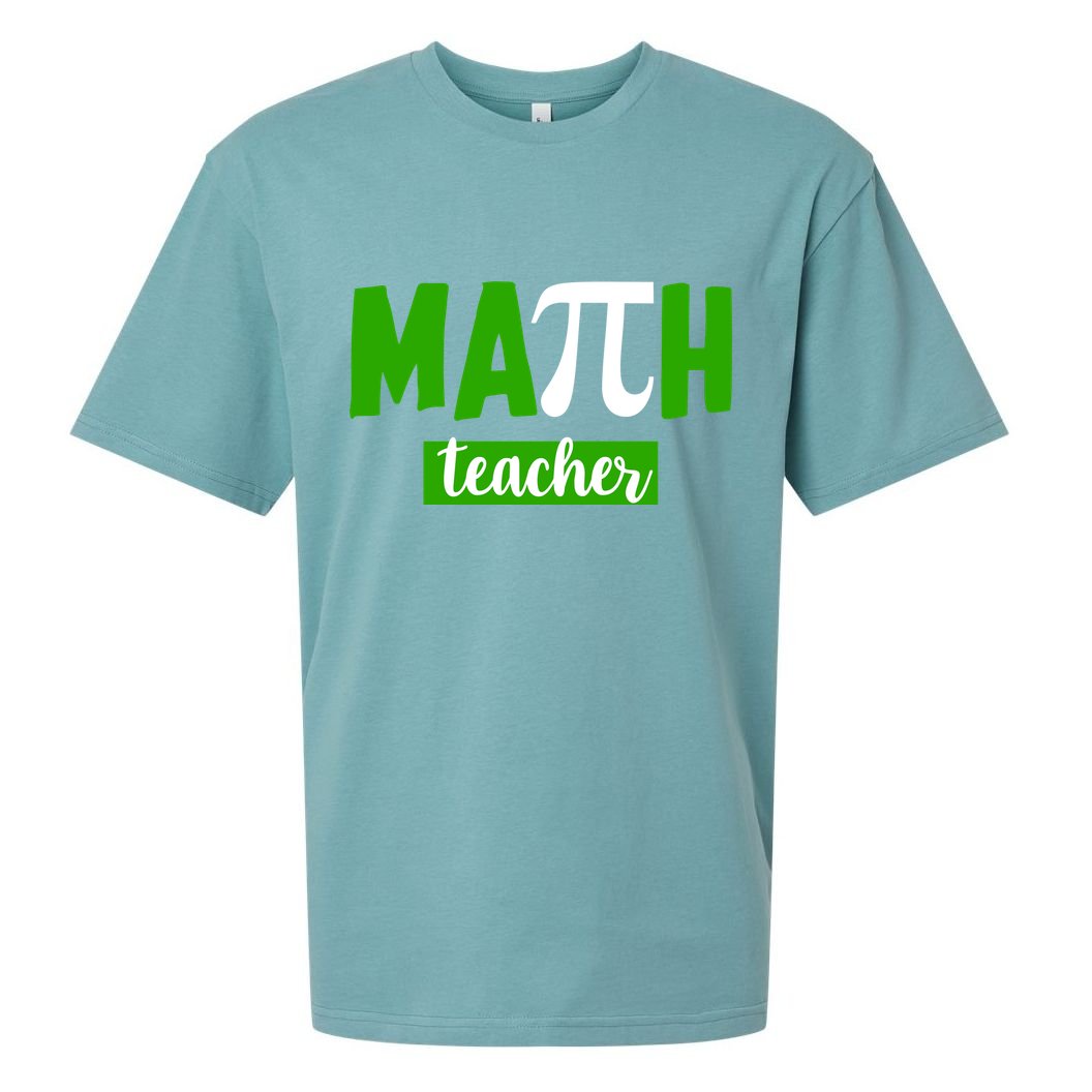 Math Teacher Pi Logo Sueded Cloud Jersey T-Shirt